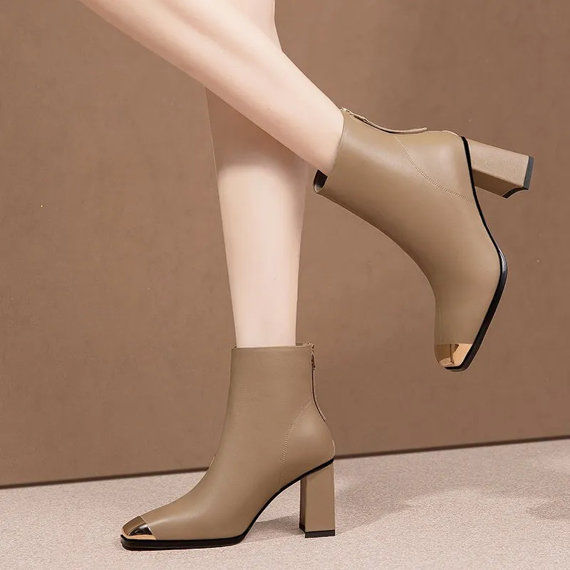 Autumn Elegance Slip-On Ankle Boots