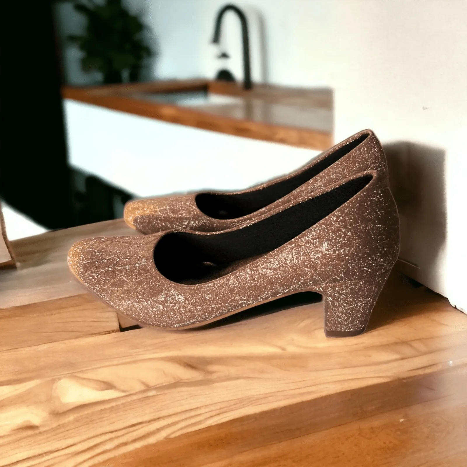 Coral Shimmer Ballerina Shoes