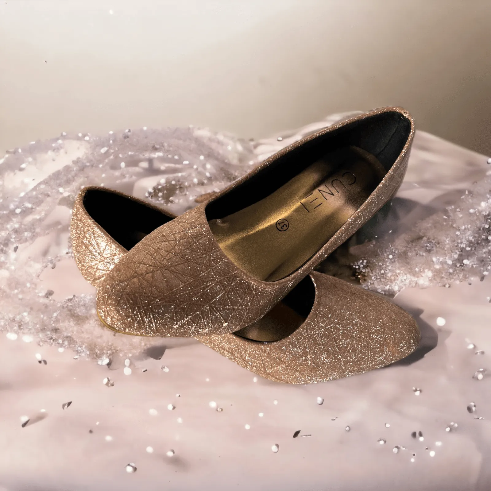 Coral Shimmer Ballerina Shoes