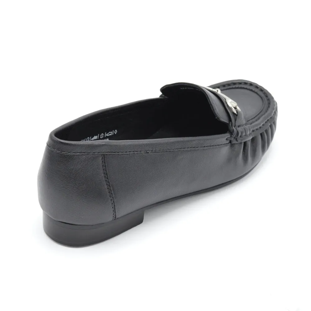 DB Diana - Ladies Wide Fit Moccasin - 4E Fitting - Black