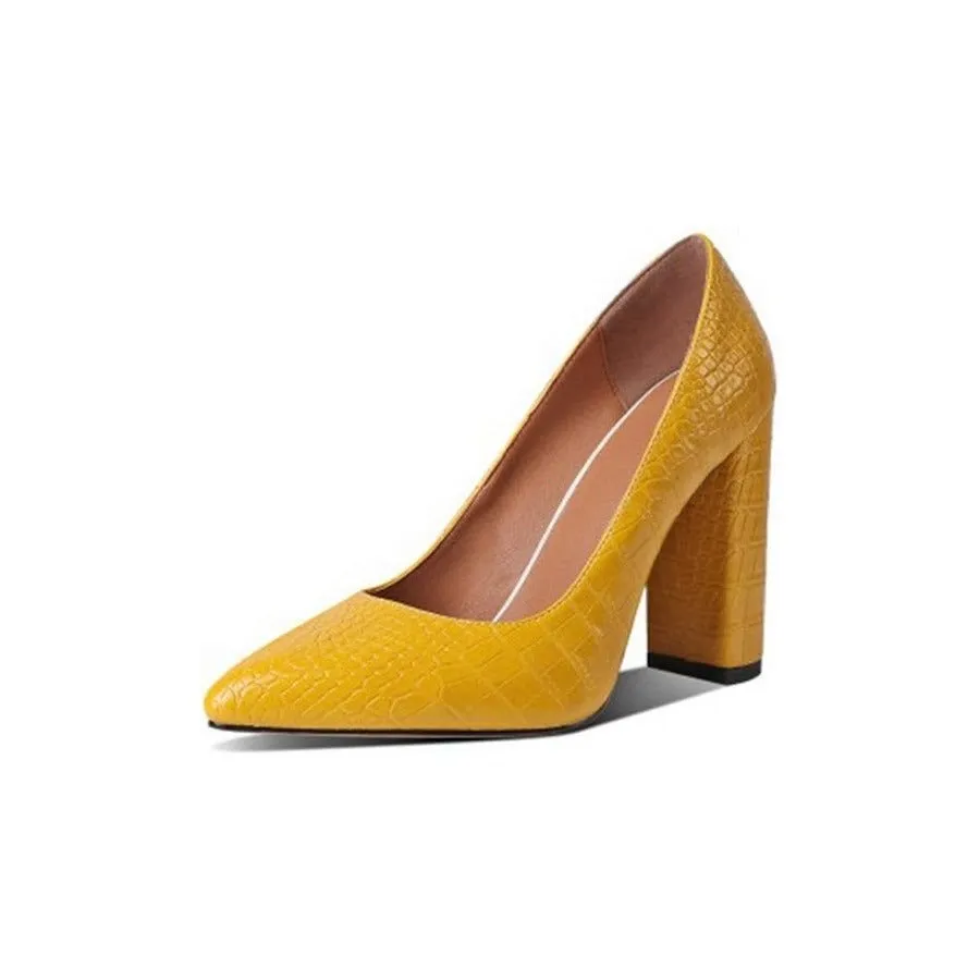 Elegant CrocChic Leather Slip-on Heels