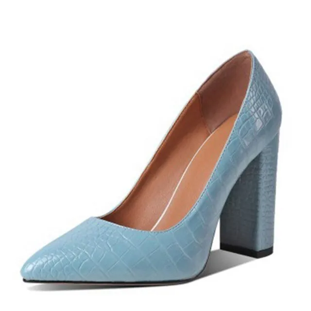 Elegant CrocChic Leather Slip-on Heels
