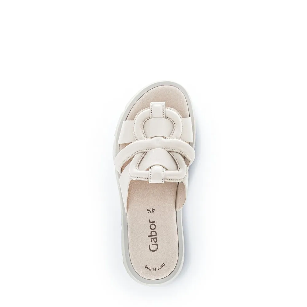 Gabor Women's Sandal White / Beige Leather