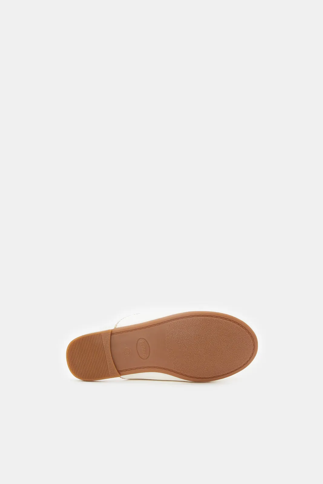 Girls White Flower Mule
