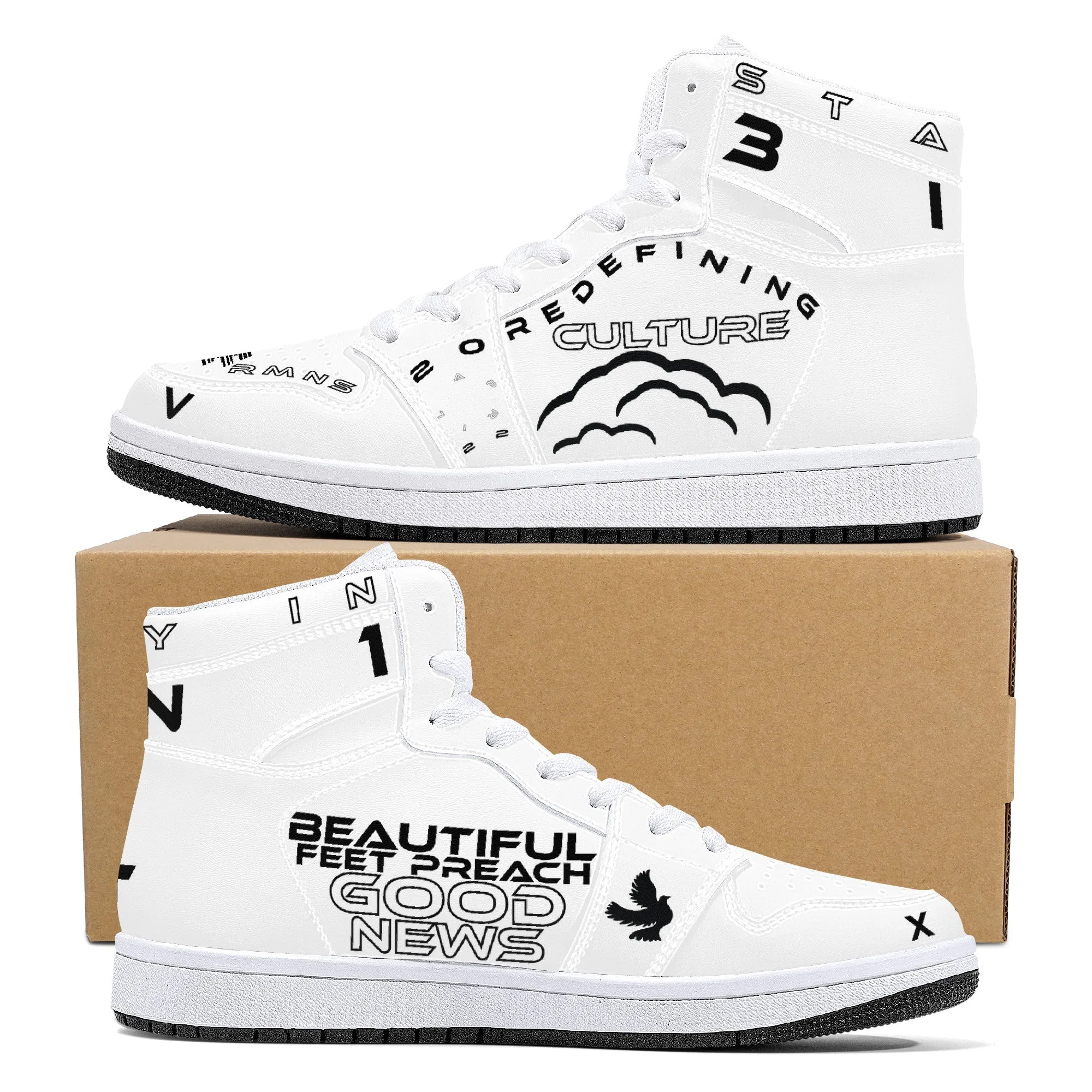 Good News on Good Shoes - White | High Top Customized | Shoe Zero