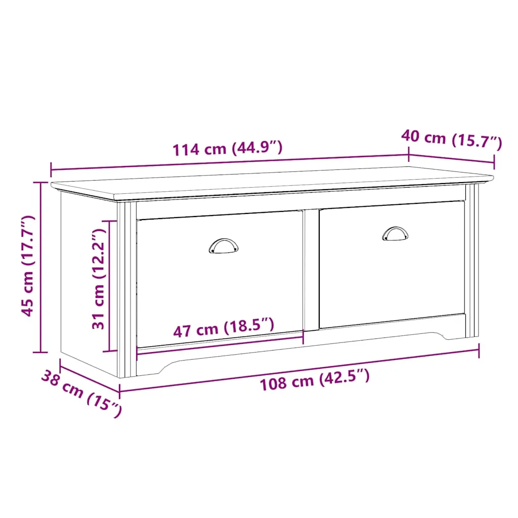 Hallway Bench BODO Grey 114x40x45 cm