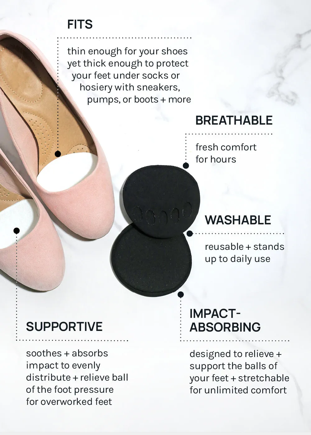 Miss A Slip-On Foot Pad Cushions
