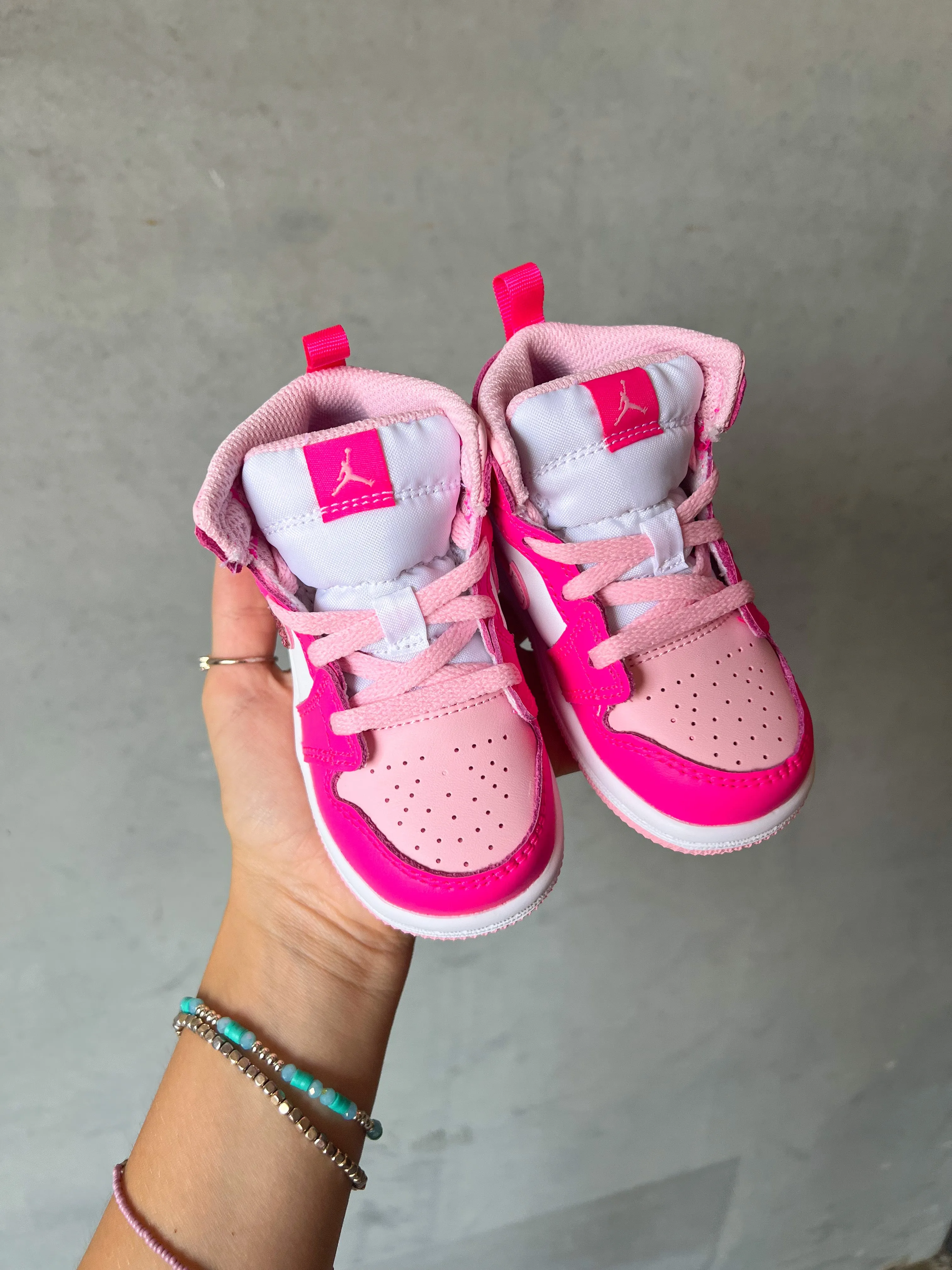 Pink Baby Toddler Pre-School Swarovski Jordan 1 Mid