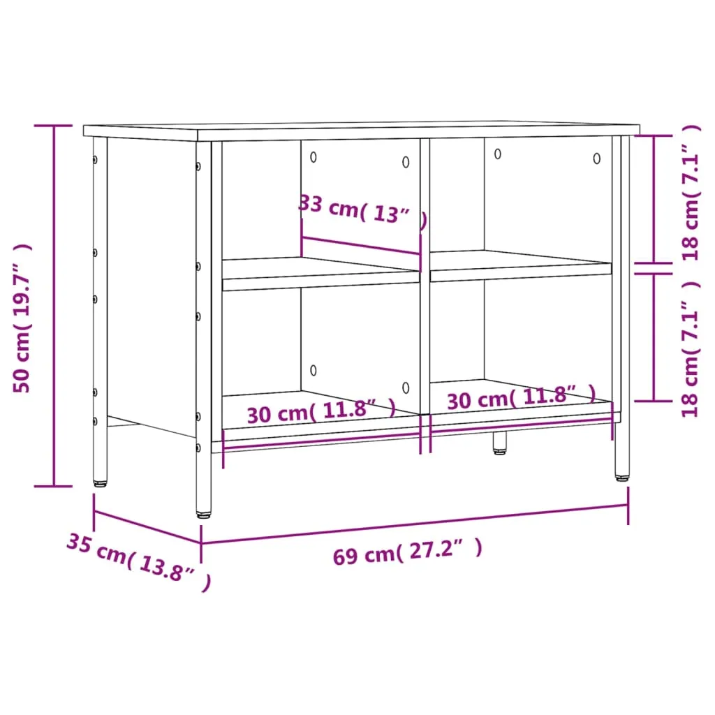 Shoe Cabinet Grey Sonoma 69x35x50 cm Engineered Wood