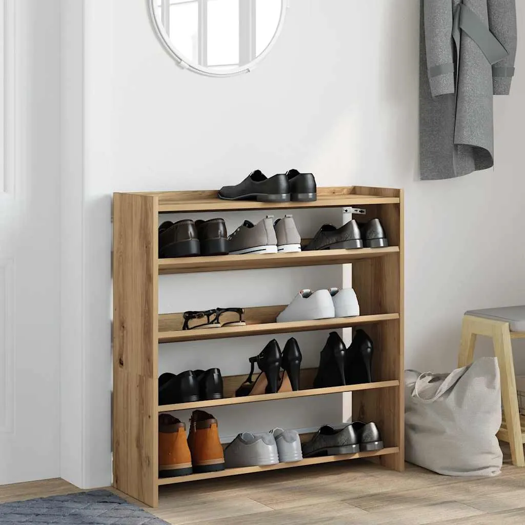 Shoe Rack Artisan Oak 80x25x81 cm Engineered Wood