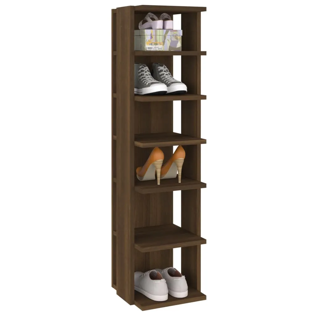 Shoe Rack Brown Oak 25x27x102 cm Engineered Wood