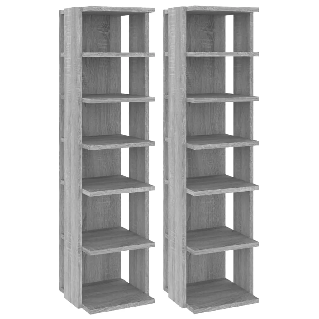 Shoe Racks 2 pcs Grey Sonoma 27.5x27x102 cm Engineered Wood