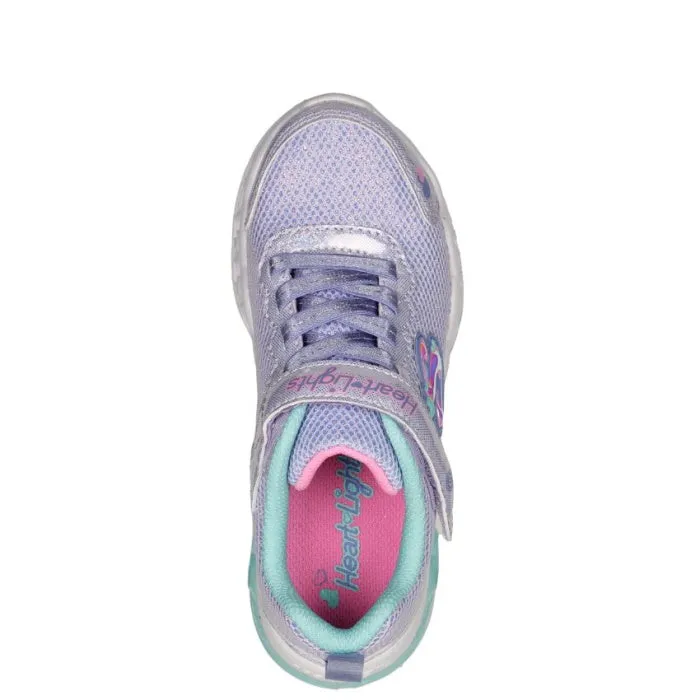 Skechers Flutter Heart Lights Bring Sparkle Lavender Multi Trainer
