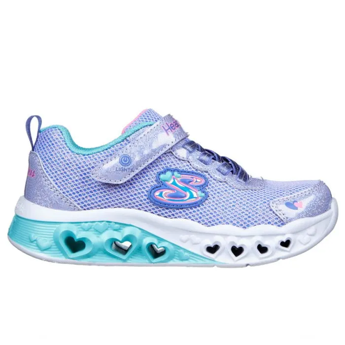 Skechers Flutter Heart Lights Bring Sparkle Lavender Multi Trainer
