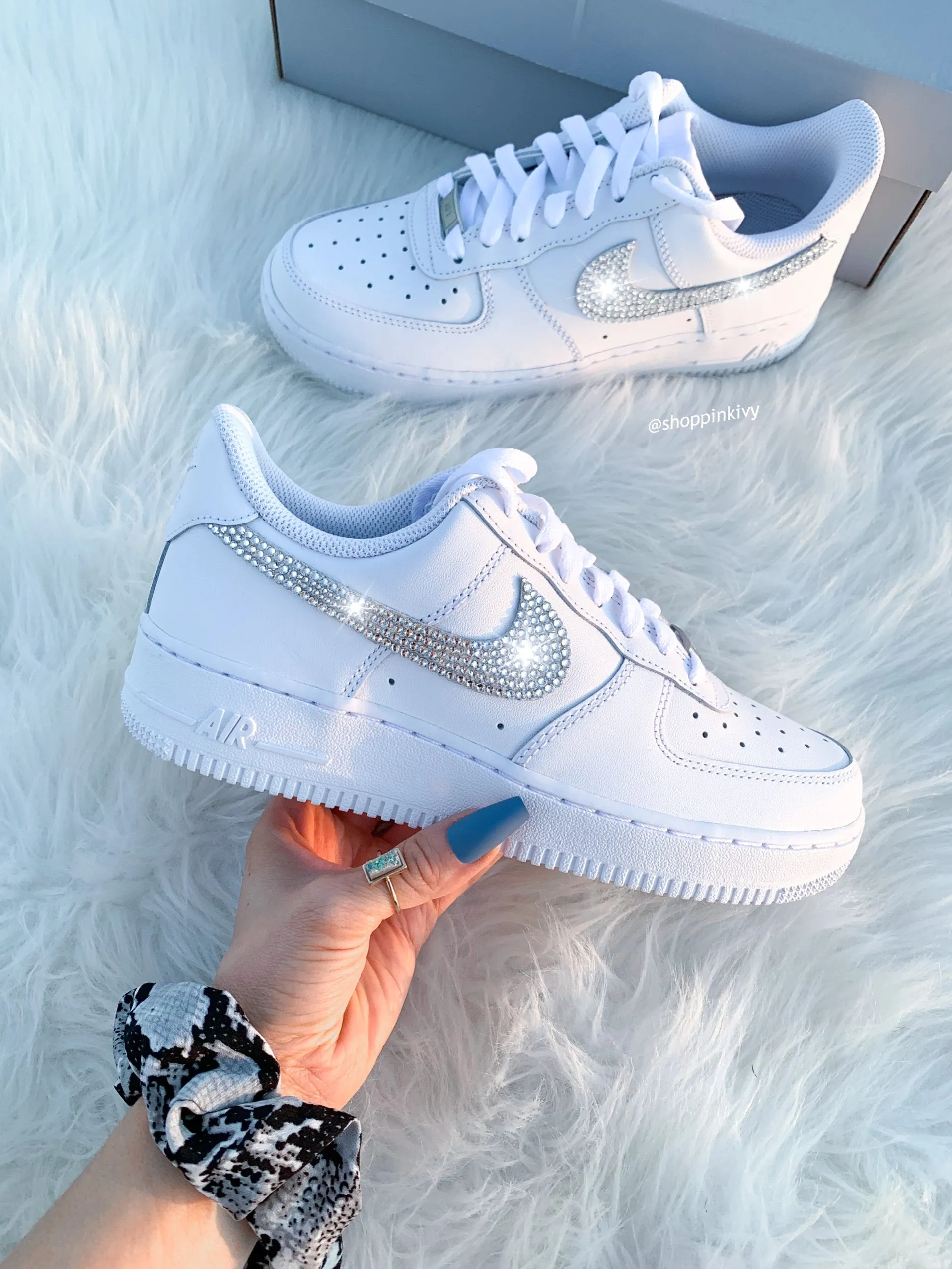 White Swarovski Nike Air Force 1