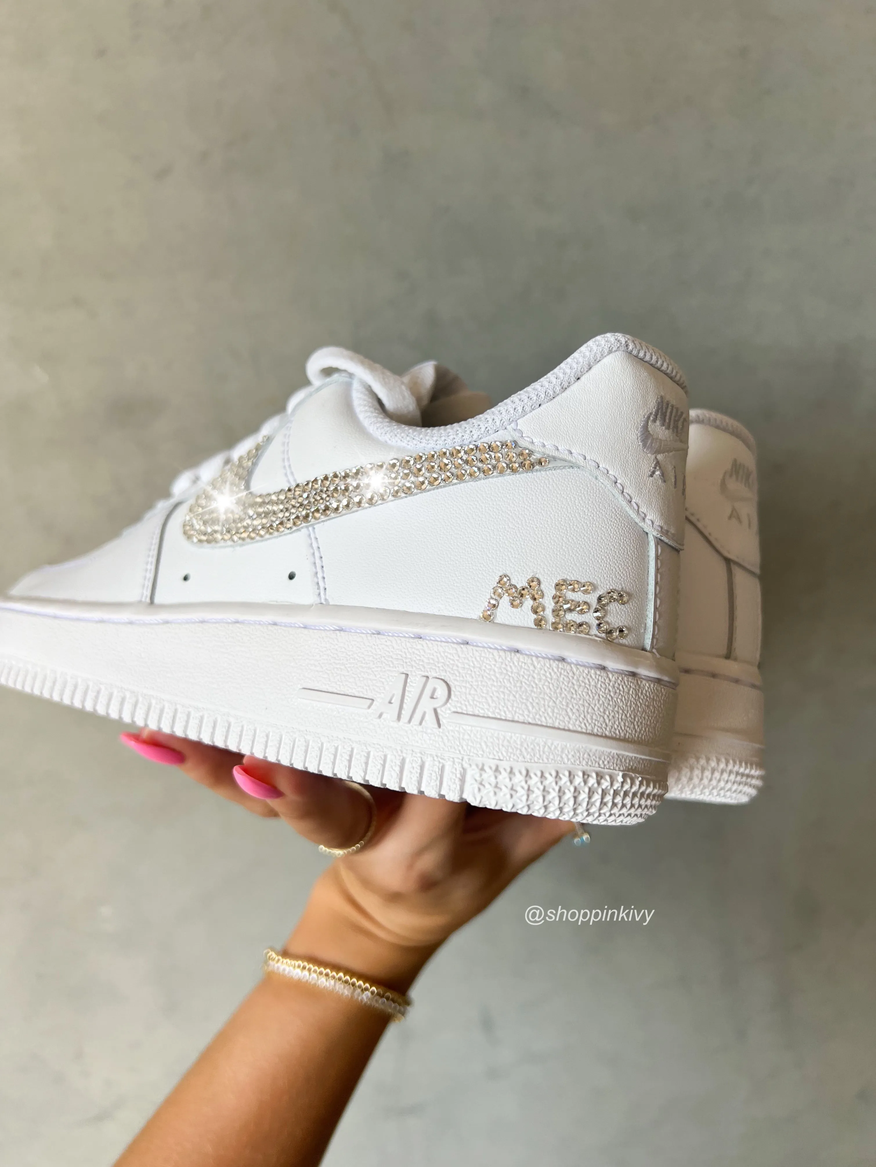 White Swarovski Nike Air Force 1