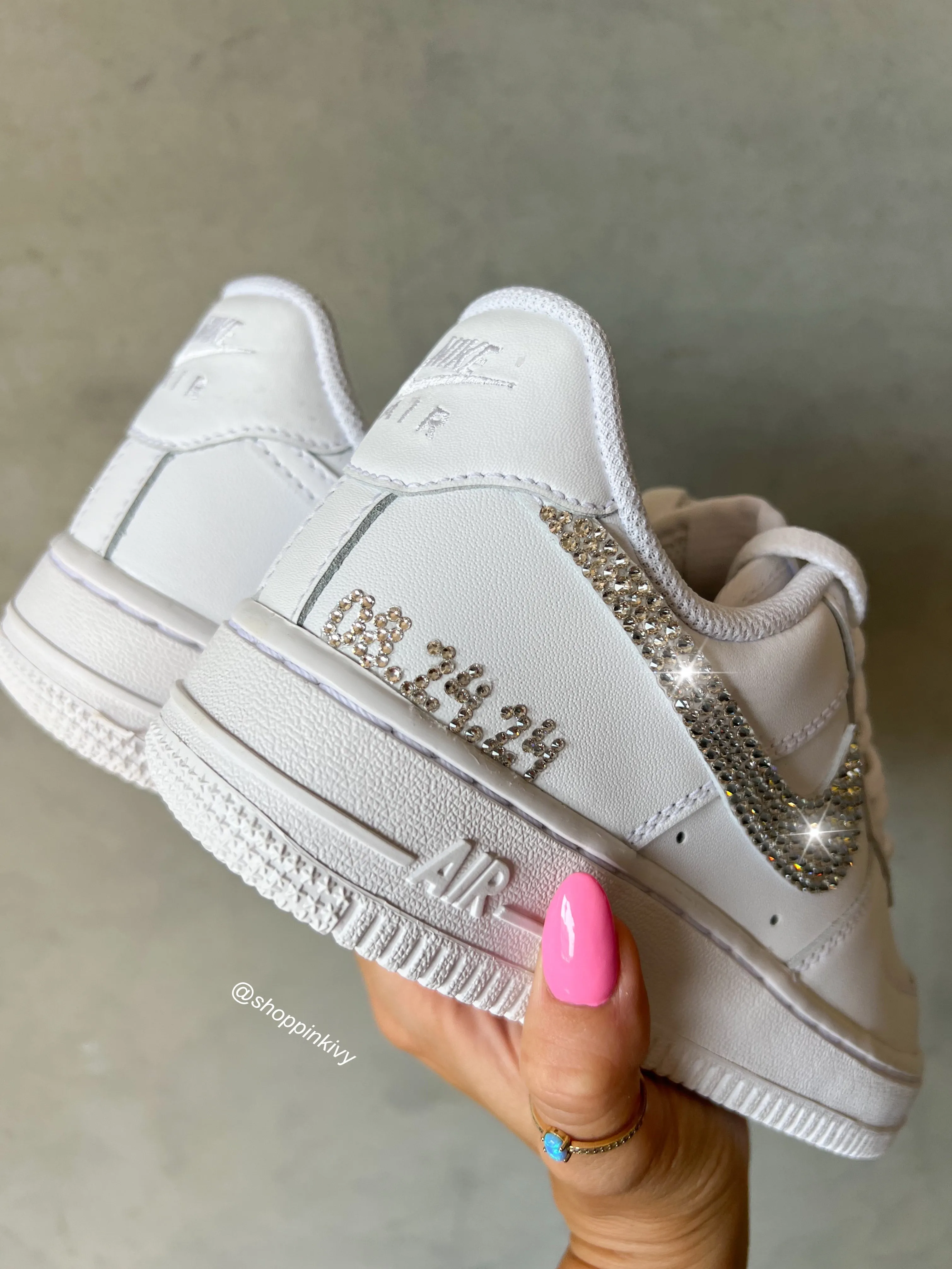 White Swarovski Nike Air Force 1