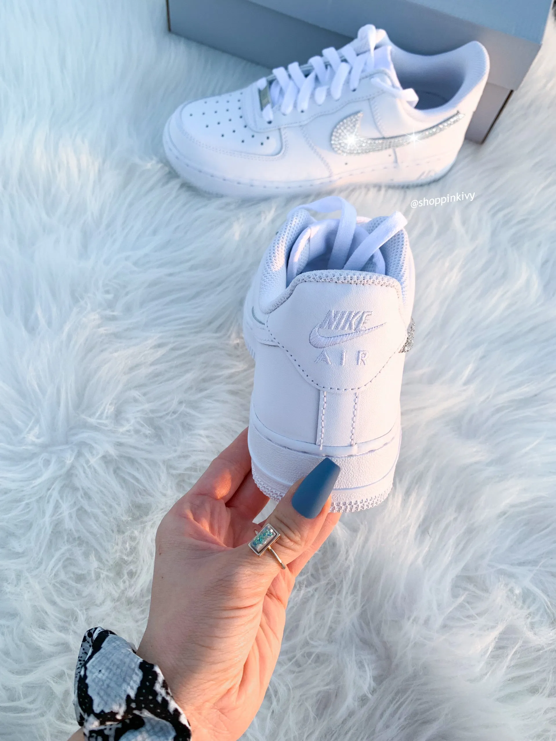 White Swarovski Nike Air Force 1