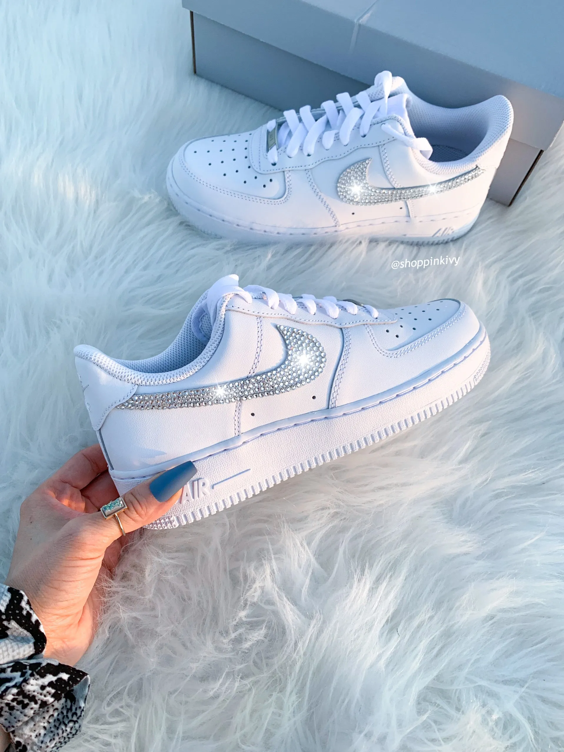 White Swarovski Nike Air Force 1