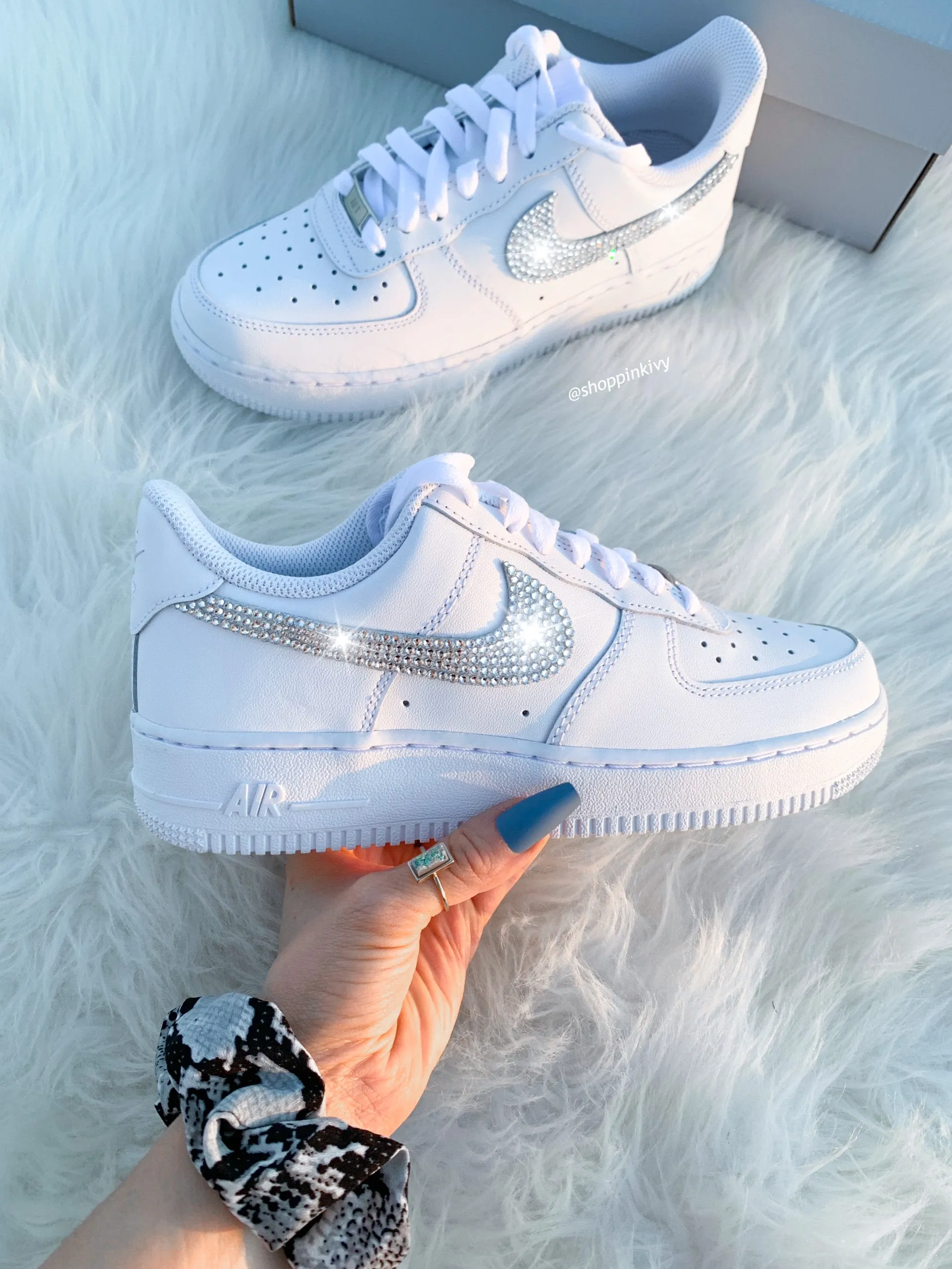 White Swarovski Nike Air Force 1